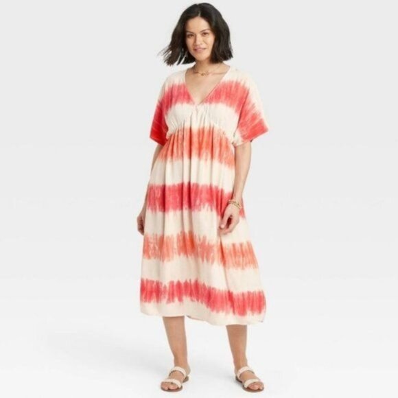 Knox Rose Midi Dress Small Tie Dye Boho Beach Resort Cover Up Cottage Summer - Picture 1 of 10